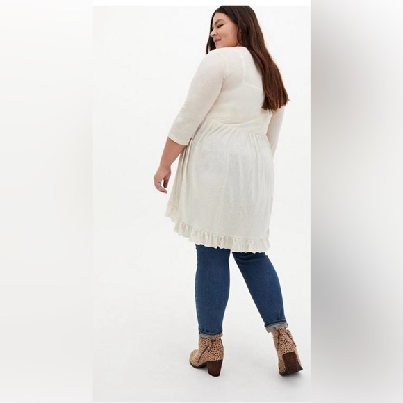 Torrid Cream Jersey Slub Kimono - Picture 2 of 7